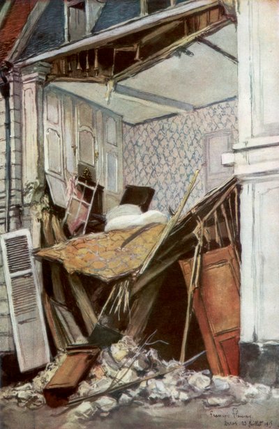 The Front of a House, Arras, Ranska, 23. heinäkuuta 1915, 1926. tekijältä Francois Flameng