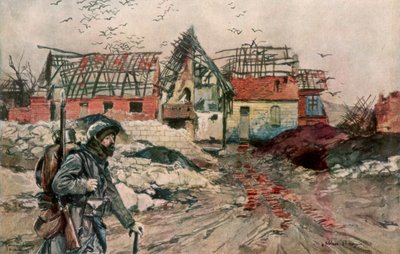 Ablain-Saint-Nazairen rauniot, Artois, Ranska, 18. joulukuuta 1915, 1926. tekijältä Francois Flameng