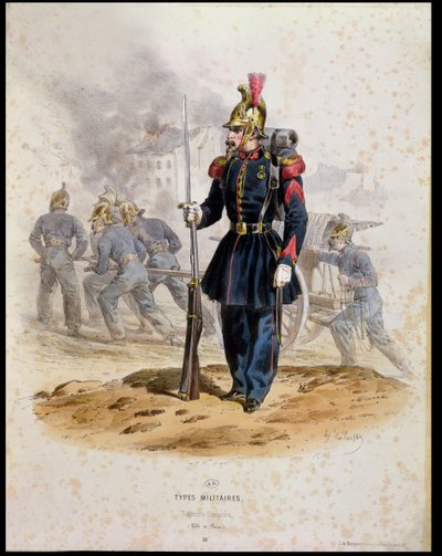 Pariisin palomiehet (Sapeurs-Pompiers) 1860 tekijältä Francois Hippolyte Lalaisse