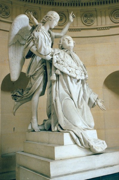 Ludvig XVI:n (1754-93) apoteoosi, jota kutsutaan myös Ludvig XVI:ksi, jota enkeli piteli, 1825 (marmori) tekijältä Francois Joseph Bosio