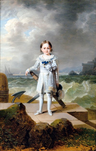 Prinssi Napoleon Louis Bonaparten (1804-1831) muotokuva (Napoleon-Louis Bonaparten muotokuva) Francois-Joseph Kinsonin (1770-1839) maalaus noin 1810 - Öljy kankaalle, 33x22 - Yksityiskokoelma tekijältä Francois Josephe Kinson