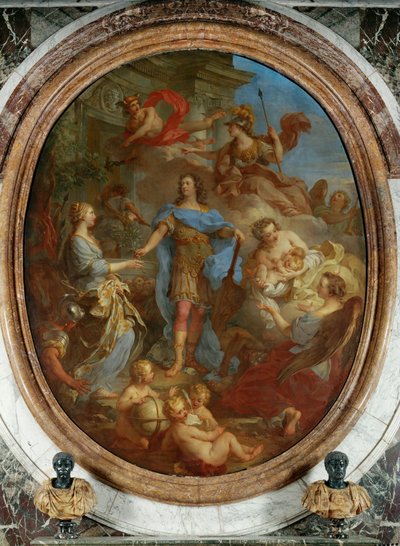 Kuningas Louis XV tuo rauhan Eurooppaan (maalaus kankaalle) tekijältä Francois Lemoyne