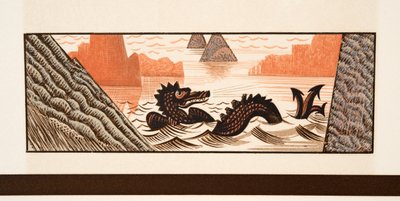 Graafinen kuvitus teoksesta Prometheus kahleissa, Aiskhylos, julkaisu. 1941 (sabluunapainatus) tekijältä Francois-Louis Schmied