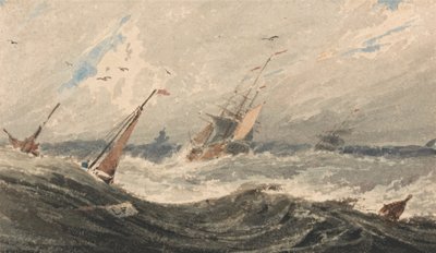 Veneitä myrskyisellä merellä tekijältä Francois Louis Thomas Francia