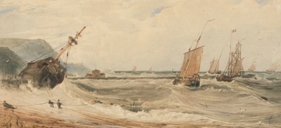 Boulognen satama tekijältä Francois Louis Thomas Francia
