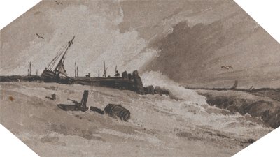 Laituri myrskyssä tekijältä Francois Louis Thomas Francia