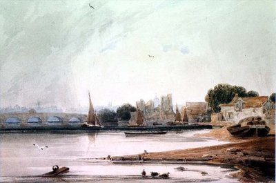 Lambethin palatsi ja Westminster Bridge tekijältä Francois Louis Thomas Francia
