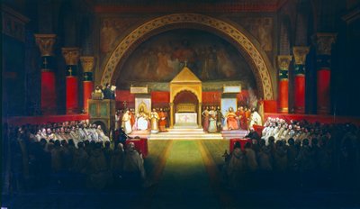 Temppeliritarikunnan kokous, Pariisi, 1147 1800-luku tekijältä Francois Marius Granet