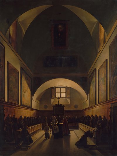 Kapusiinien kirkon kuoro Roomassa, 1814-15. tekijältä Francois Marius Granet