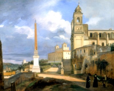 Vuorten kolminaisuus ja Medici-huvila, Rooma, 1808 tekijältä Francois Marius Granet