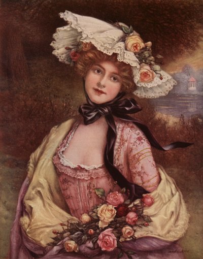 Hänen huulensa kaikkien ruusujen sävyllä (väri litho) tekijältä Francois Martin Kavel