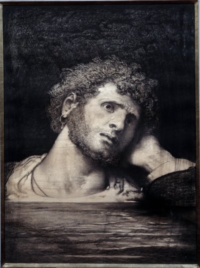 Victor Hugon (1802-1885) romaanin "Les travailleurs de la mer" kuvituslevy: Francois Nicolas Chifflartin (1825-1901) piirros 1882 Pariisi, Maison Victor Hugo. tekijältä Francois Nicolas Chifflart