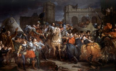 Henri IV:n (1553-1610) entrée Pariisissa, 22. maaliskuuta 1594. François Gerardin (1770-1837) maalaus tekijältä Baron François Pascal Simon Gérard