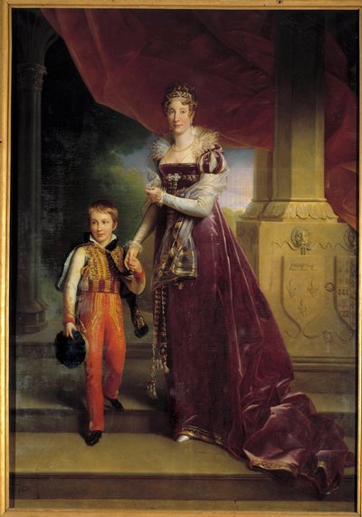 Muotokuva jalassa Marie-Amelie de Bourbon, kahden Sisilian prinsessa, Orleansin herttuatar (tuleva kuningatar Marie-Amelie tekijältä Baron François Pascal Simon Gérard