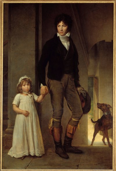 Muotokuva jalassa taidemaalari Jean Baptiste Isabeysta (1767-1855) ja hänen tyttärestään Francois Gerardin (1770-1837) maalaus 1795 Su. 1,94x1,3 m tekijältä Baron François Pascal Simon Gérard