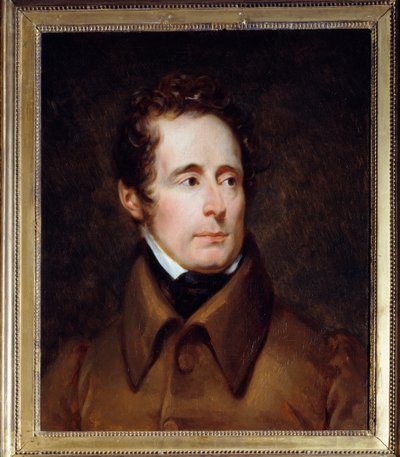 Muotokuva Alphonse de Lamartinen (1791-1869), ranskalainen kirjailija ja poliitikko. Francois Gerardin (1770-1837) maalaus tekijältä Baron François Pascal Simon Gérard
