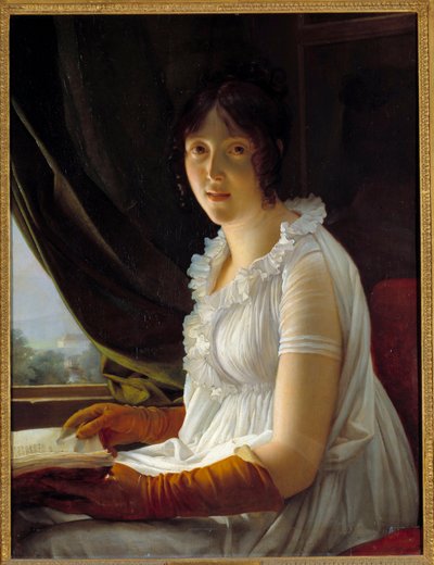 Madame Barbier Walbonnen (1763-1837) muotokuva taidemaalari Jacques Luc Barbierin vaimosta Francois Gerardin (1770-1837) maalaus 1796 su. 0,79x0,59 m tekijältä Baron François Pascal Simon Gérard