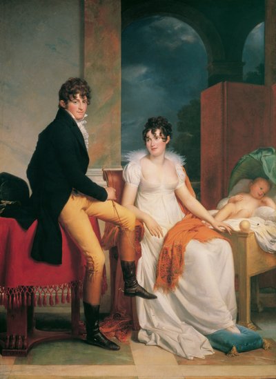 Moritz Christian Reichsgraf von Fries vaimonsa Maria Theresia Josephan, syntyneen prinsessa Hohenlohe-Waldenburg-Schillingsfürst, ja heidän poikansa Moritzin kanssa tekijältä Francois Pascal Simon Gerard