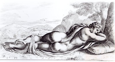 Hermafrodiitti Borghesen puutarhassa, n. 1653 tekijältä Francois Perrier