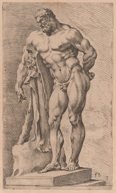 Farnese Hercules, kolmen neljäsosan näkymä vasemmalle [levy 3] tekijältä Francois Perrier