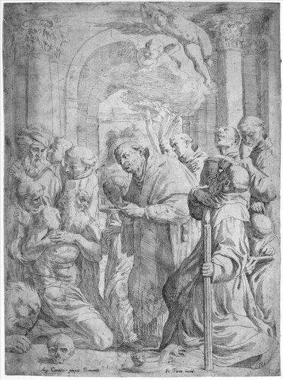Pyhän Hieromuksen viimeinen ehtoollinen, 1584-1650. tekijältä Francois Perrier