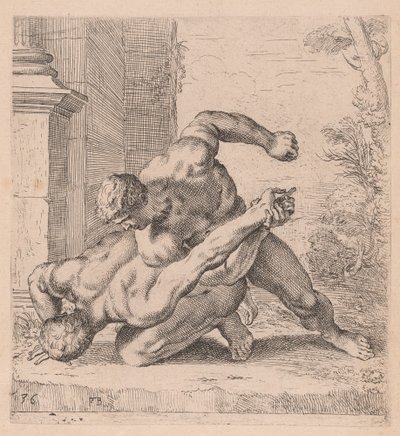 Medici Wrestlers, sivukuva, kääntyi vasemmalle [kilpi 36] tekijältä Francois Perrier