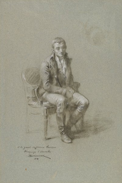 Istuva mieshahmo tekijältä Francois Schommer