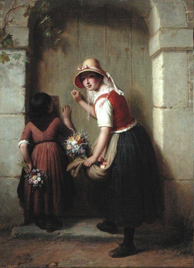 The Flower Sellers (öljy kankaalle) tekijältä Francois Verheyden
