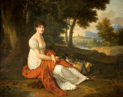 Puola: Muotokuva Elżbieta Skotnicka, o.s. Laskiewicz Skotnicka (1781-1849), Michał Skotnickin vaimo. tekijältä Francois-Xavier Fabre