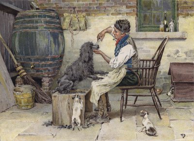 "Muodin uhri" (väri litho) tekijältä Frank (after) Dadd