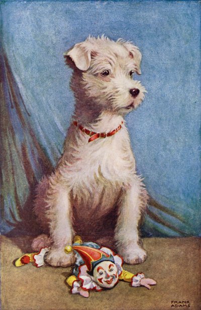 Koira lelupellolla (väri litho) tekijältä Frank Adams