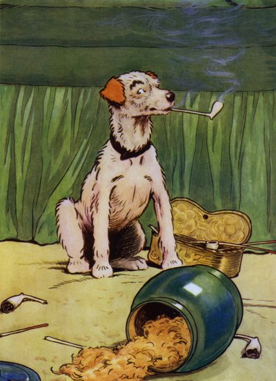 Il·lustració per a Old Mother Hubbard (litografia en color) finlandès tekijältä Frank Adams