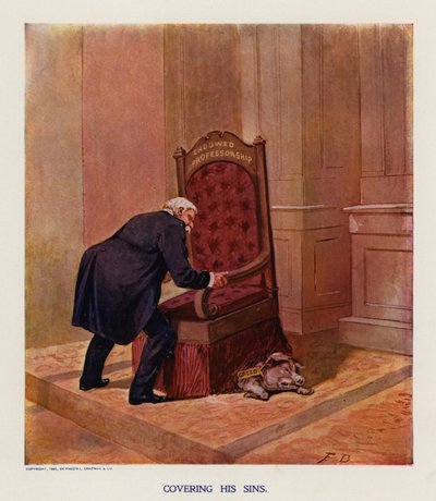 Syntiensä peittäminen (värilitografia) tekijältä Frank Beard