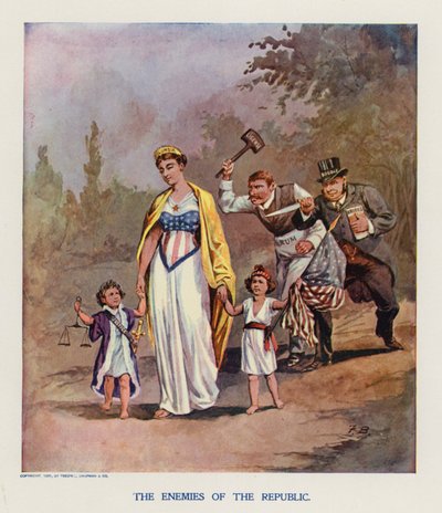 Tasavallan viholliset (värilitografia) tekijältä Frank Beard