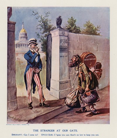 Maahanmuuttaja (värillinen litografia) tekijältä Frank Beard