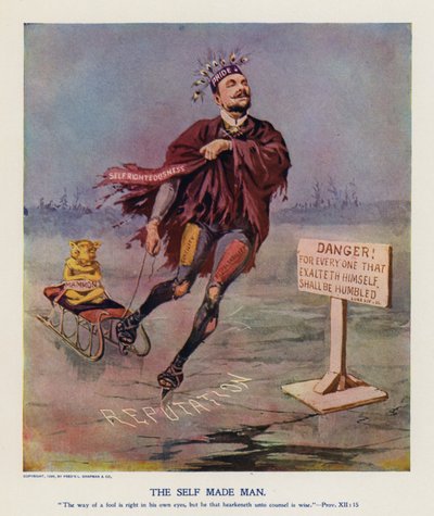 Itsensä luonut mies (värilitografia) tekijältä Frank Beard