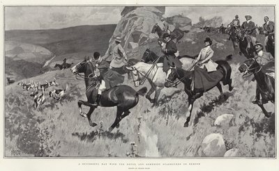 Onnistunut päivä Devonin ja Somersetin staghoundien kanssa Exmoorissa (litho) tekijältä Frank Craig