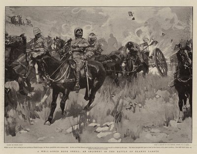 Hyvin kohdennettu Boer Shell, välikohtaus Elands Laagten taistelussa tekijältä Frank Craig