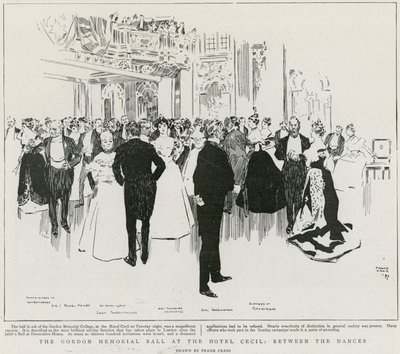 Gordonin muistojuhla Hotel Cecilissä, tanssien välissä (litho) tekijältä Frank Craig