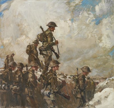 Mehujen kautta Pozieresiin, n. 1918 (öljy kankaalle) tekijältä Frank Crozier