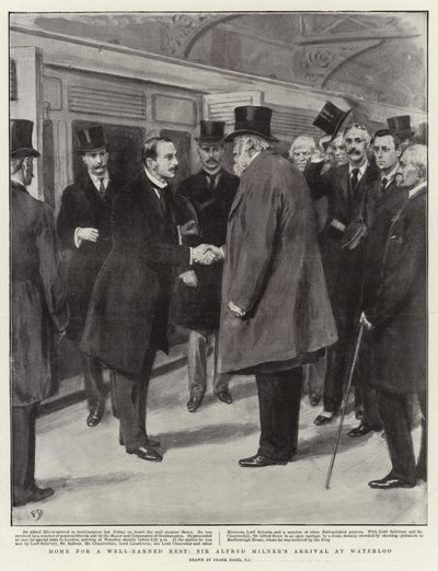 Koti ansaittua lepoa varten, Sir Alfred Milnerin saapuminen Waterlooon tekijältä Frank Dadd