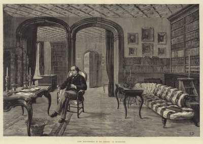 Lord Beaconsfield Hughendenin kirjastossaan tekijältä Frank Dadd