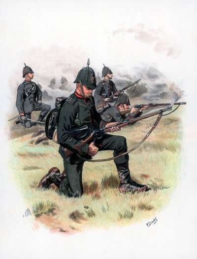 Marching Order, The Kings Royal Rifle Corps, entinen 60th Rifles, 1889. tekijältä Frank Dadd