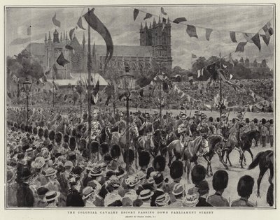 Colonial Cavalry Escort kulkee Parliament Streetiä pitkin tekijältä Frank Dadd