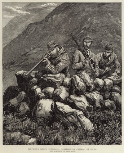 Walesin prinssi ylämailla, Deer-Drive Invercauldissa tekijältä Frank Dadd