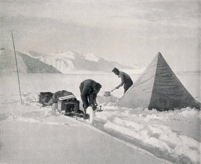 Raskas kelkkailu New Snow Off Pointin pettymyksessä, joulukuu 1911, 1913 tekijältä Frank Debenham