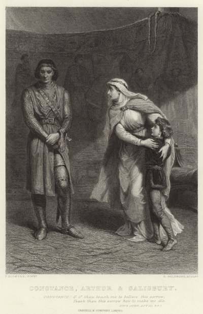 Constance, Arthur ja Salisbury, King John, Act III, Sc I tekijältä Frank Dicksee