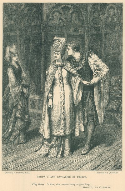 Kuvitus Shakespearen kuningas Henry V:lle tekijältä Frank Dicksee
