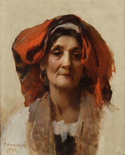 Italian naisen johtaja, 1887 tekijältä Frank Duveneck