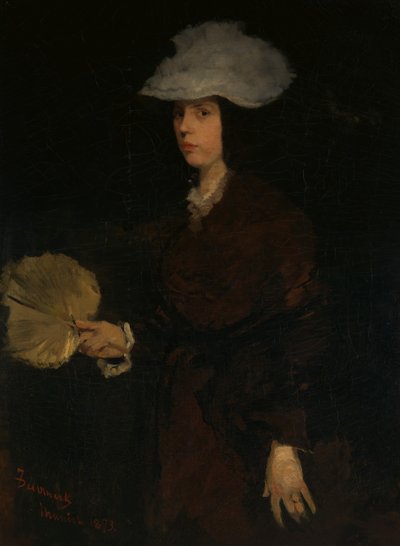 Nainen tuulettimen kanssa, 1873. tekijältä Frank Duveneck